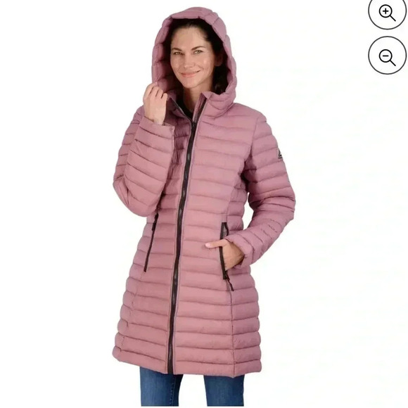 Reebok Women's Midweight Dusty Rose Puffer Coat  sz 3 X - Picture 9 of 9